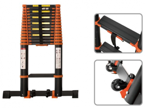 Лестница телескопическая STARTUL BLACK LINE ST9931-043 1-секц. алюм. 430см, 11 ступ. 10,8кг Лестница телескопическая STARTUL BLACK LINE ST9931-043 1-секц. алюм. 430см, 11 ступ. 10,8кг